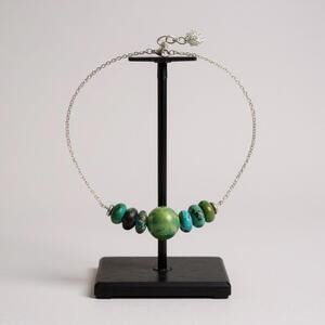 ✨ Carico Lake Turquoise Beaded Beauty Bar Necklace |Sterling Silver 925✨